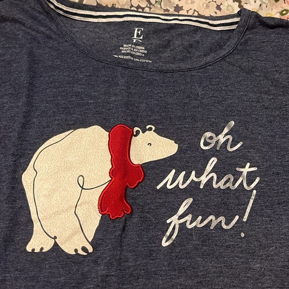 Women’s blue ED long sleeve pajama top - Picture 2 of 3